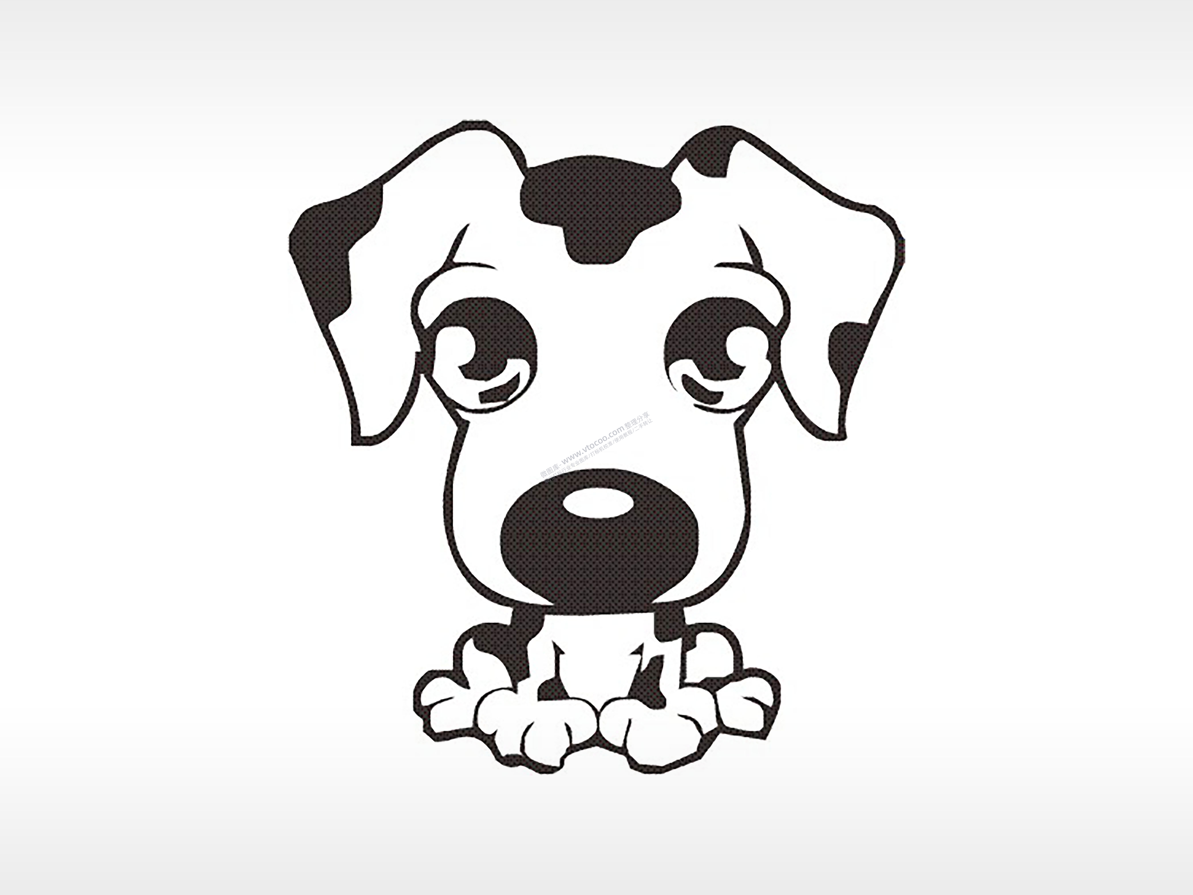 乖狗狗十二生肖卡通模板PLT格式激光打标文件通用矢量图