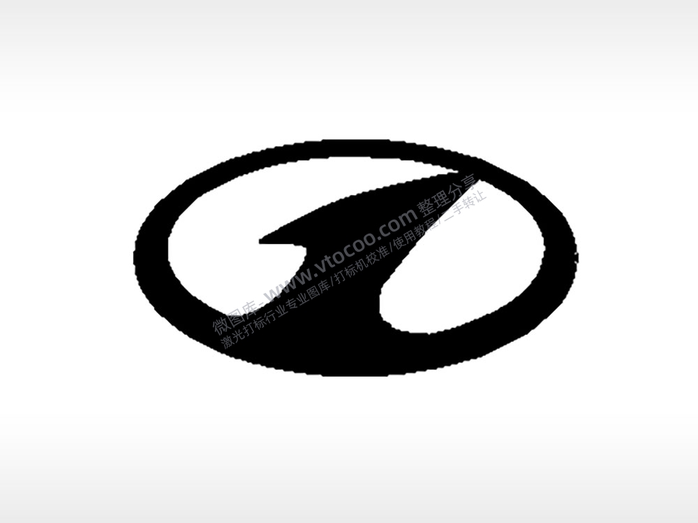 一汽奔腾汽车车标雕刻挂坠项链PLT格式激光打标文件通用矢量图