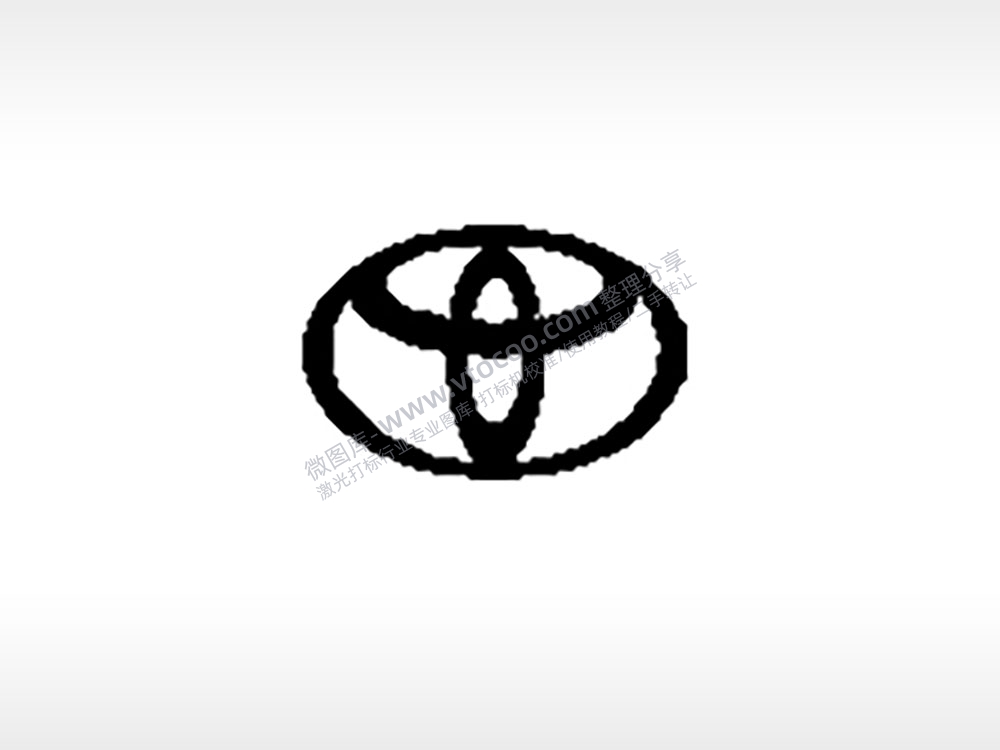 丰田汽车车标雕刻挂坠项链PLT格式激光打标文件通用矢量图