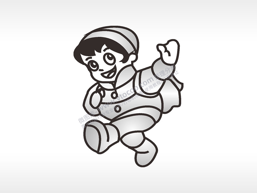 小女孩卡通人物AI8.0格式激光打标文件通用矢量图