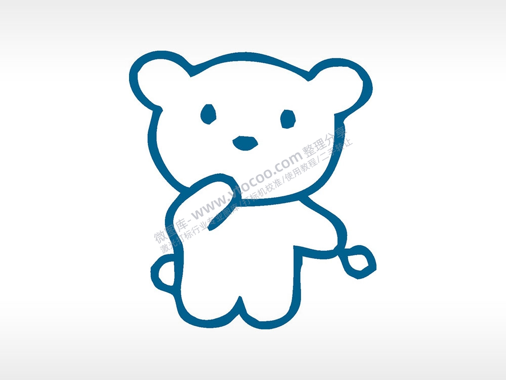 卡通熊卡通人物AI8.0格式激光打标文件通用矢量图