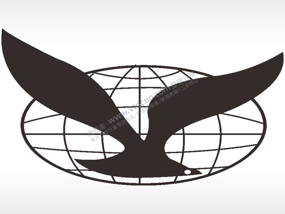 一只带地球仪的鸽子卡通AI8.0格式激光打标文件通用矢量图