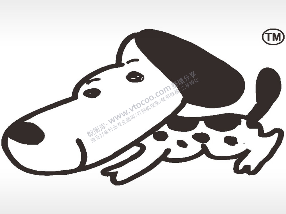 小狗™动物卡通AI8.0格式激光打标文件通用矢量图