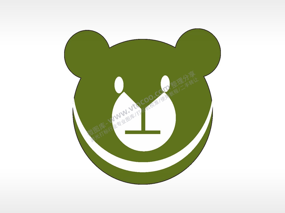 小熊头像动物卡通AI8.0格式激光打标文件通用矢量图