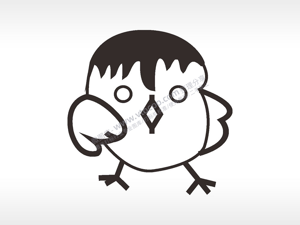 刚孵化小鸡动物卡通AI8.0格式激光打标文件通用矢量图