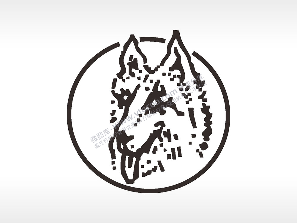 狗动物卡通AI8.0格式激光打标文件通用矢量图