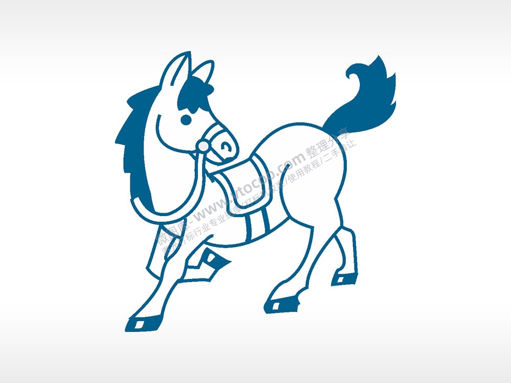 骏马动物卡通AI8.0格式激光打标文件通用矢量图