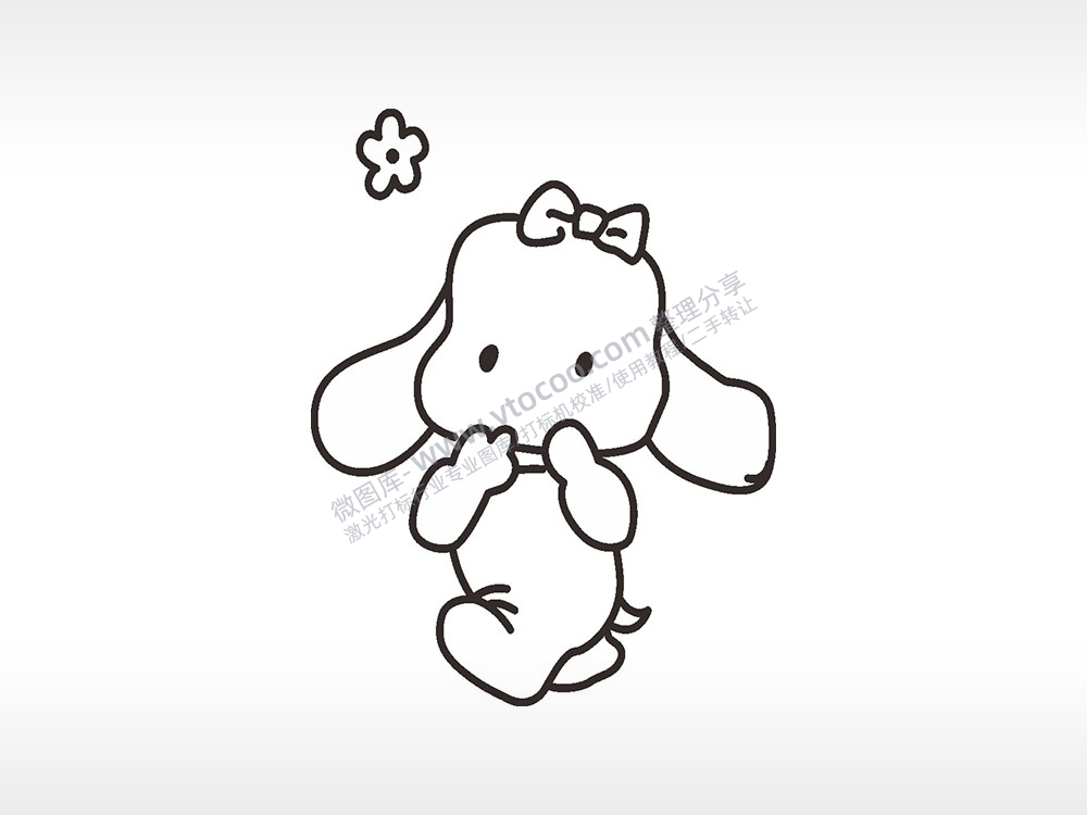 帕恰狗卡通狗类AI8.0格式激光打标文件通用矢量图