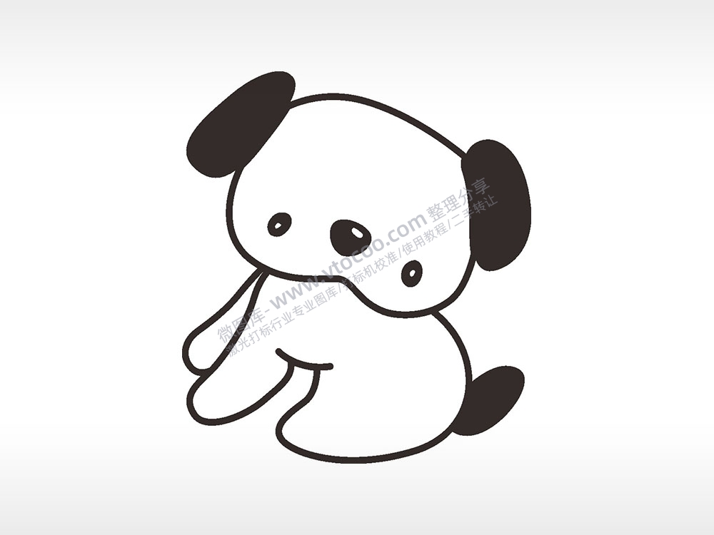 狗狗楚楚可怜卡通狗类AI8.0格式激光打标文件通用矢量图