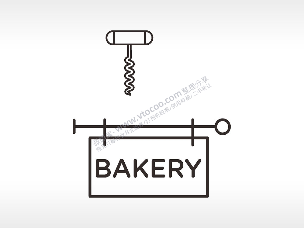 开瓶器BAKRY门牌卡通食物AI8.0格式激光打标文件通用矢量图