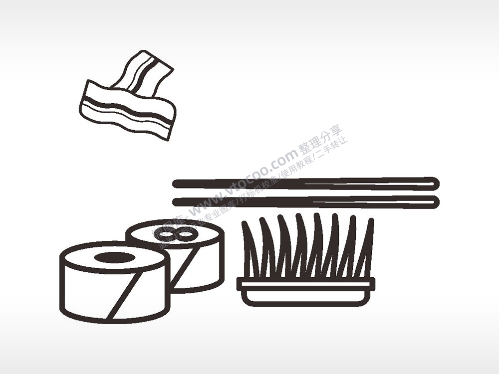 纸巾筷子花盆卡通厨具食物AI8.0格式激光打标文件通用矢量图