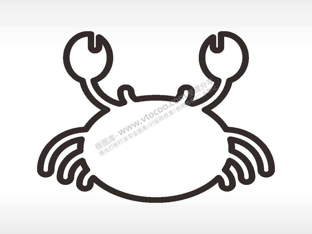 螃蟹卡通厨具食物AI8.0格式激光打标文件通用矢量图