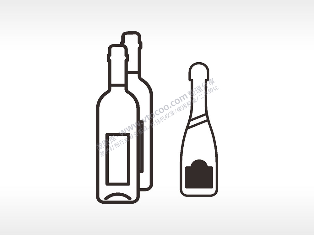 酒瓶香槟卡通厨具食物AI8.0格式激光打标文件通用矢量图