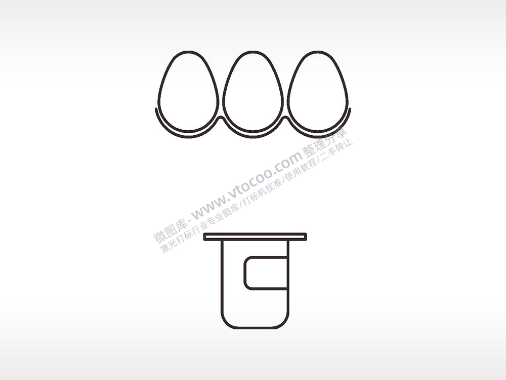 鸡蛋瓶卡通厨具食物AI8.0格式激光打标文件通用矢量图