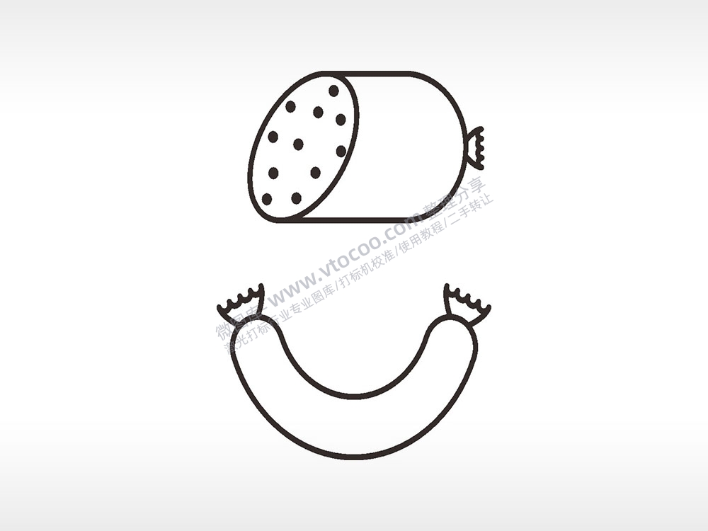 火腿肠卡通厨具食物AI8.0格式激光打标文件通用矢量图