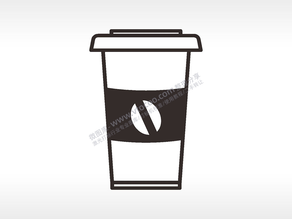 咖啡杯卡通厨具食物AI8.0格式激光打标文件通用矢量图