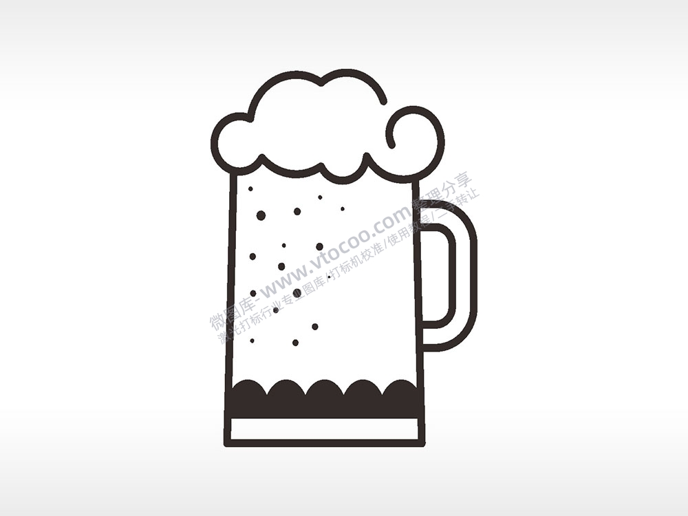 啤酒杯卡通厨具食物AI8.0格式激光打标文件通用矢量图