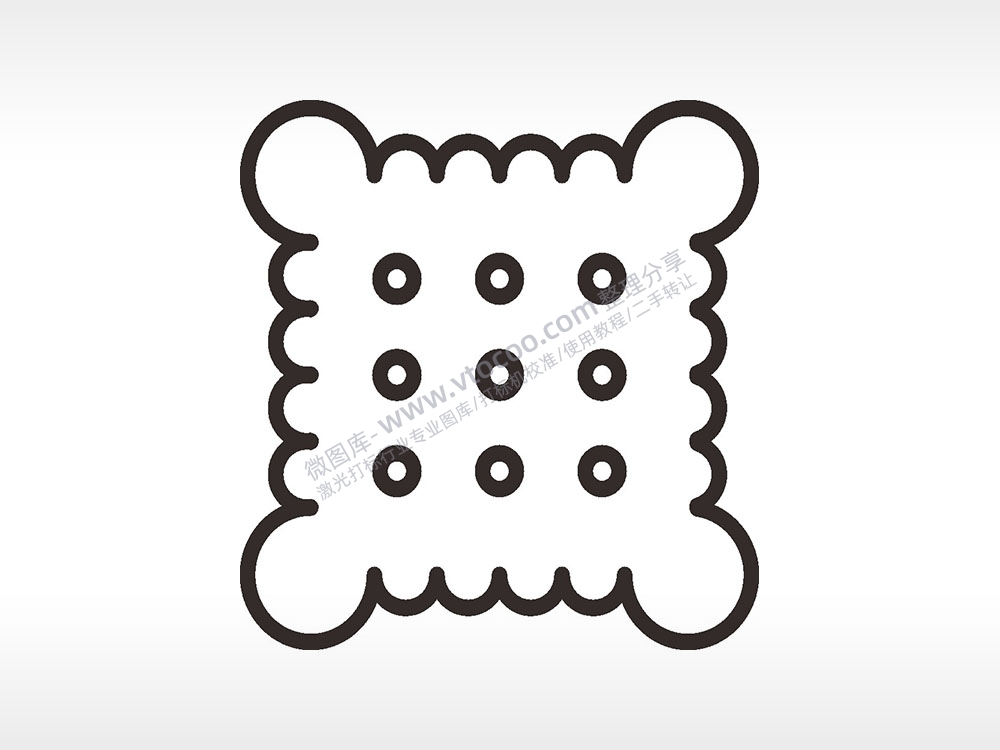 饼干卡通食物AI8.0格式激光打标文件通用矢量图