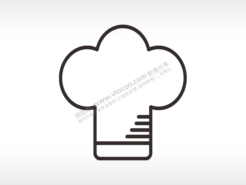 厨师帽子卡通食物AI8.0格式激光打标文件通用矢量图