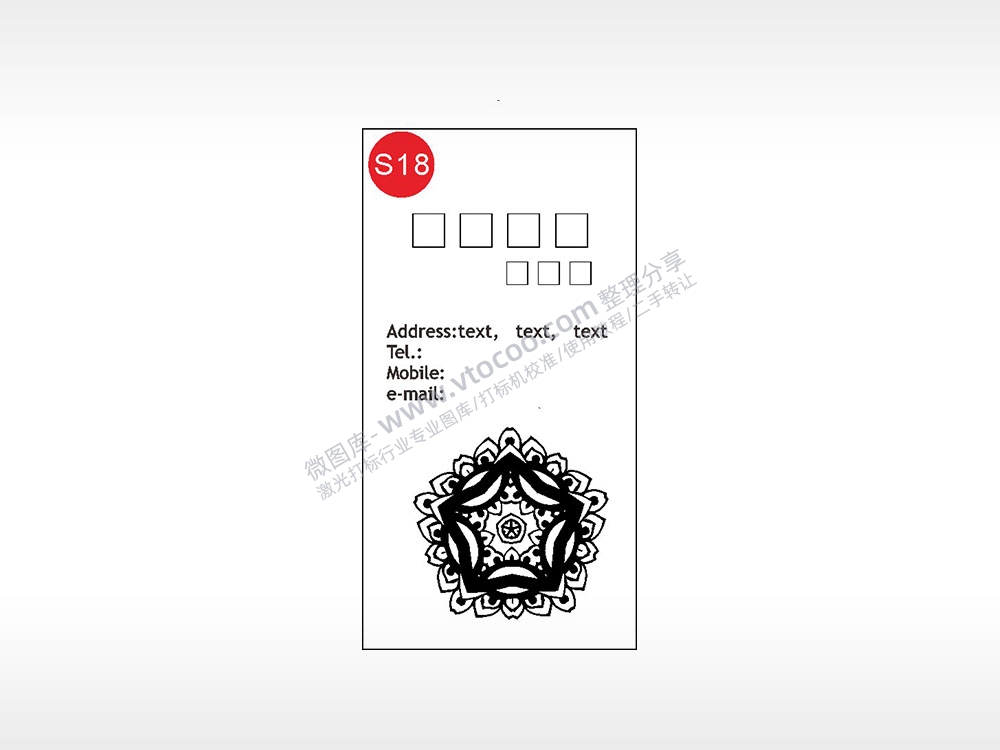 曼陀罗图案名片竖版AI8.0格式激光打标文件通用矢量图