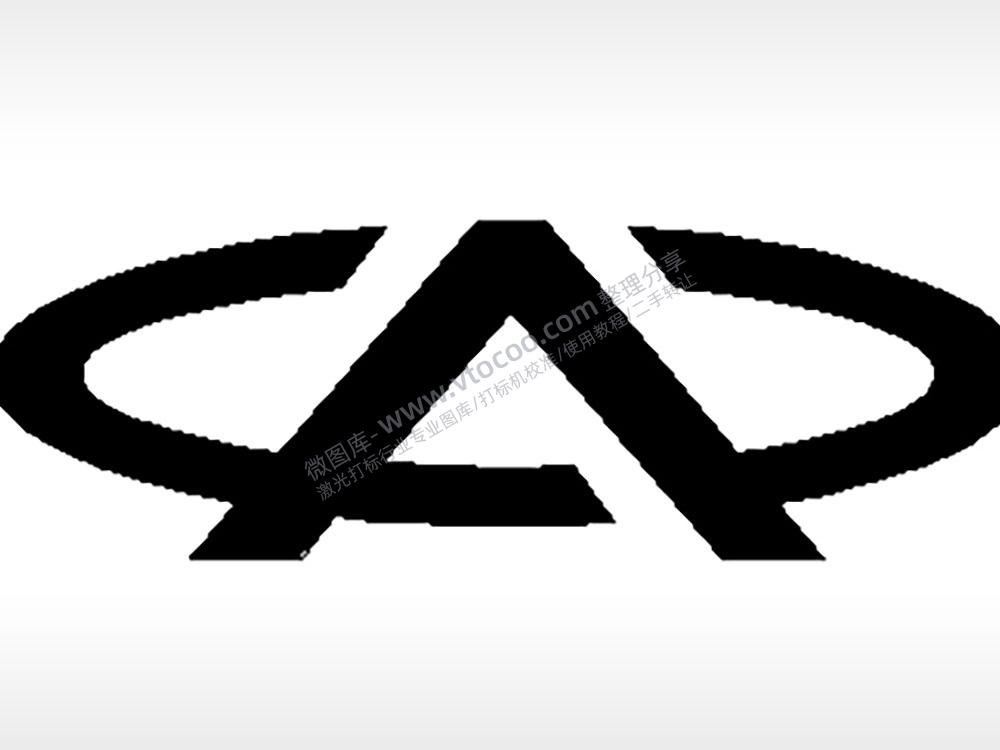 奇瑞汽车车标雕刻挂坠项链PLT格式激光打标文件通用矢量图