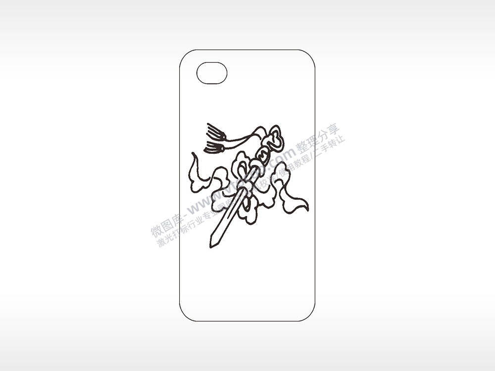 武当纯阳迷踪剑卡通手机壳AI8.0格式激光打标文件通用矢量图