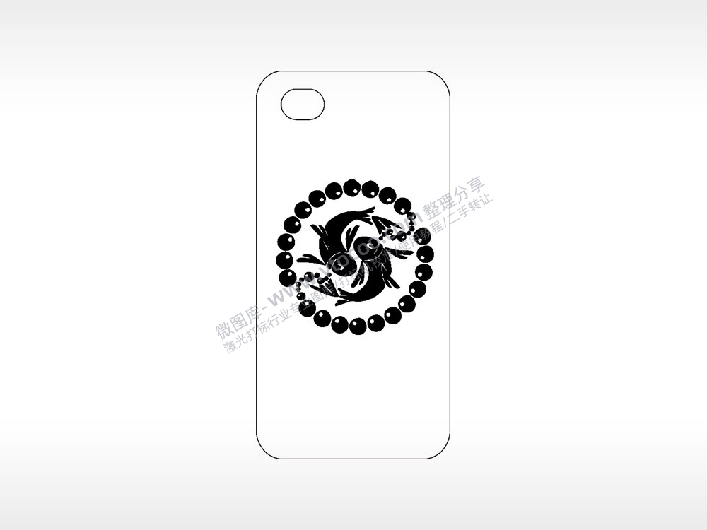 年年有余佛珠手机壳AI8.0格式激光打标文件通用矢量图