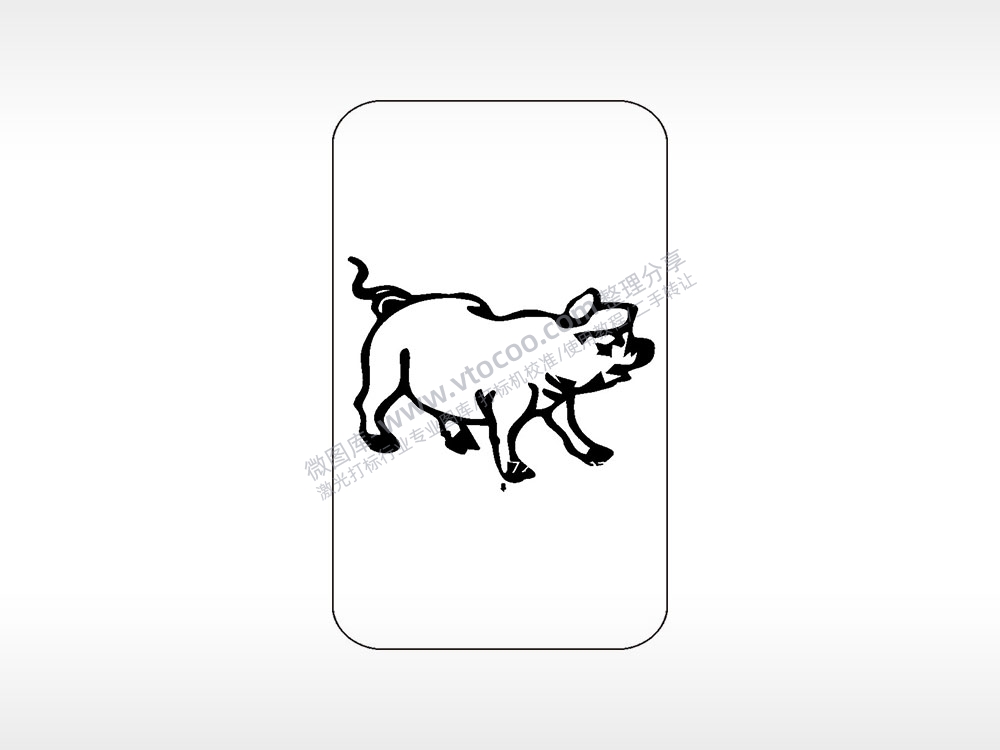 猪十二生肖手机壳网络红图AI8.0格式激光打标文件通用矢量图