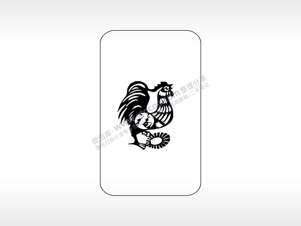 公鸡十二生肖手机壳网络红图AI8.0格式激光打标文件通用矢量图