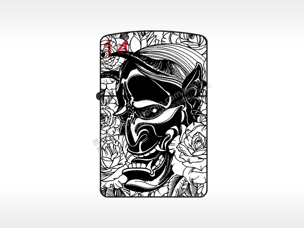 般若辨识智慧纯铜煤油打火机AI8.0格式激光打标文件通用矢量图