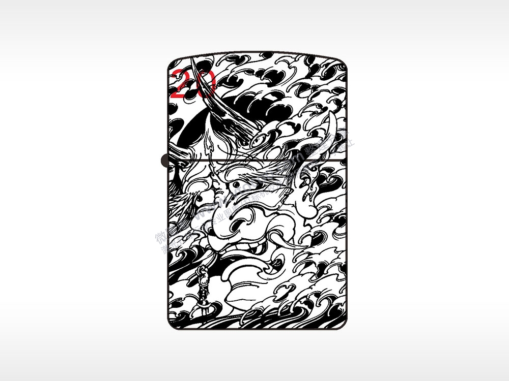 般若纯铜煤油打火机AI8.0格式激光打标文件通用矢量图