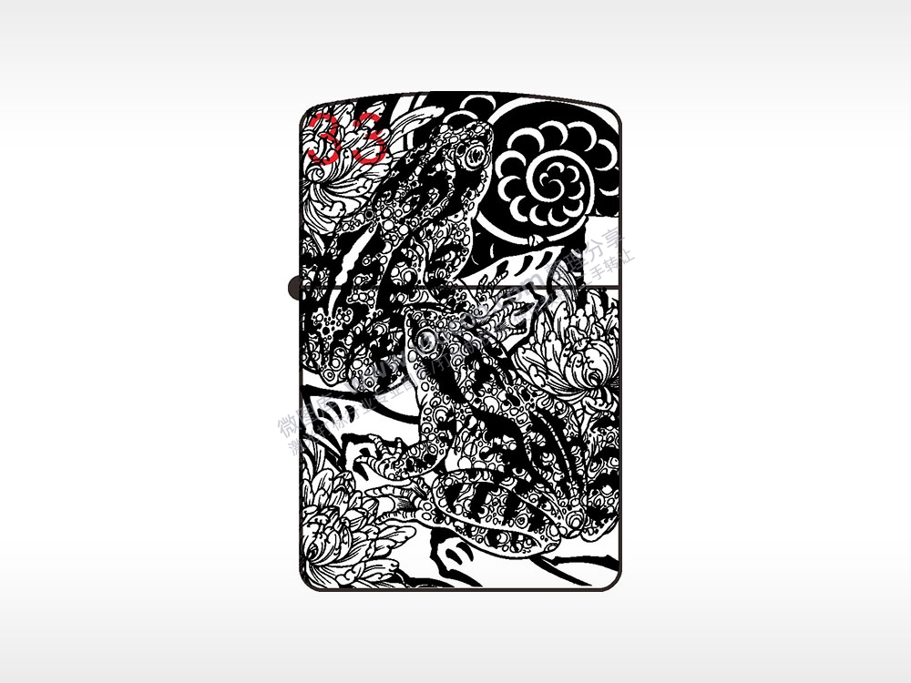 癞蛤蟆纯铜煤油打火机AI8.0格式激光打标文件通用矢量图