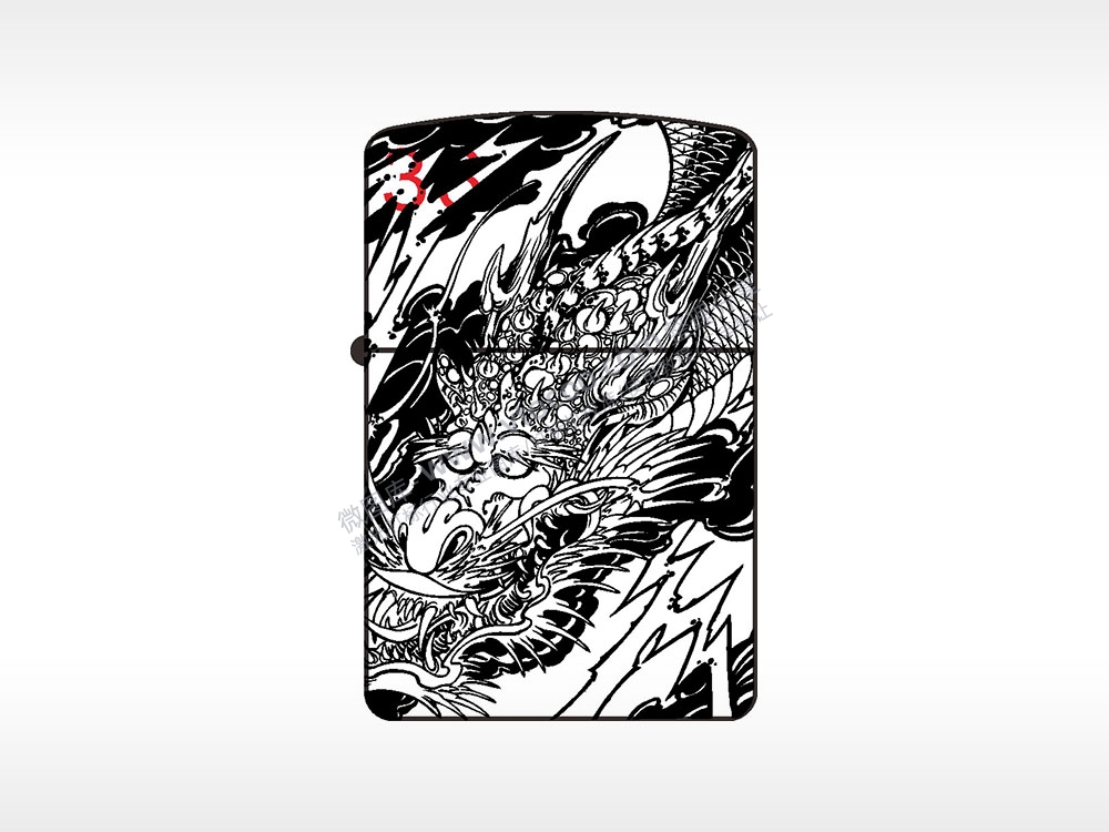 龙王降雨纯铜煤油打火机AI8.0格式激光打标文件通用矢量图