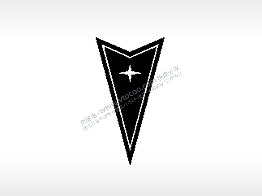 旁蒂克汽车车标雕刻挂坠项链PLT格式激光打标文件通用矢量图