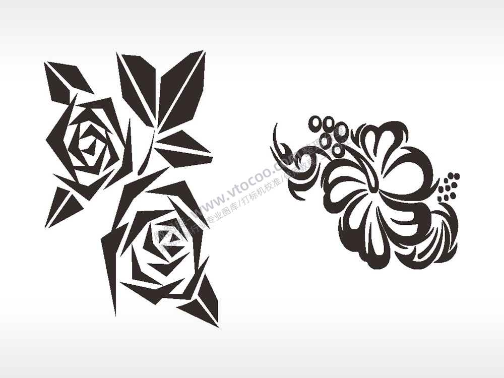 玫瑰花花蕊梳子日常用品AI8.0格式激光打标文件通用矢量图