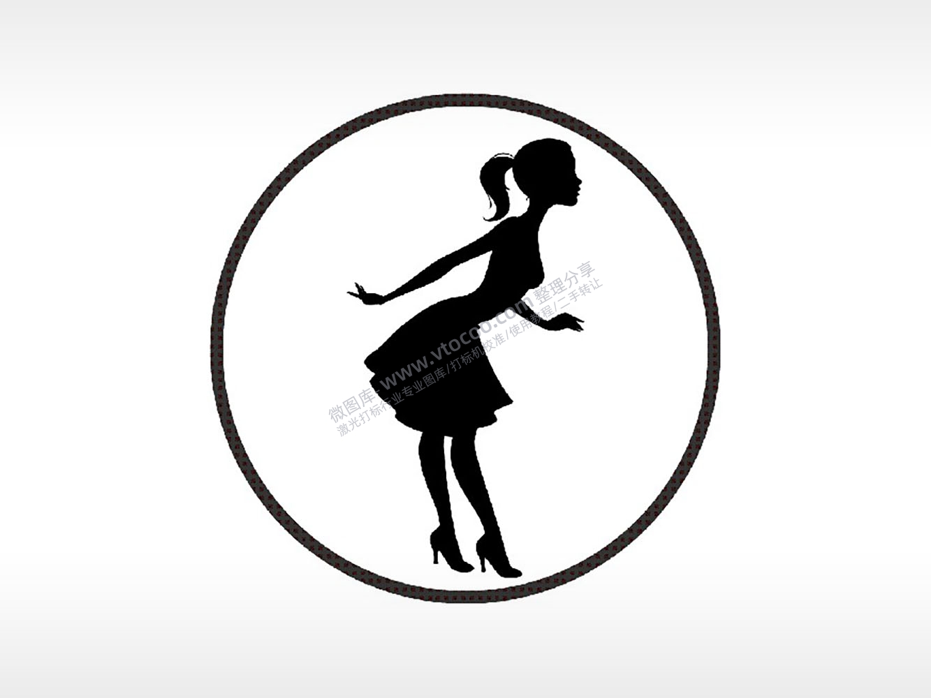 晚宴美女高跟鞋游戏硬币PLT格式激光打标文件通用矢量图