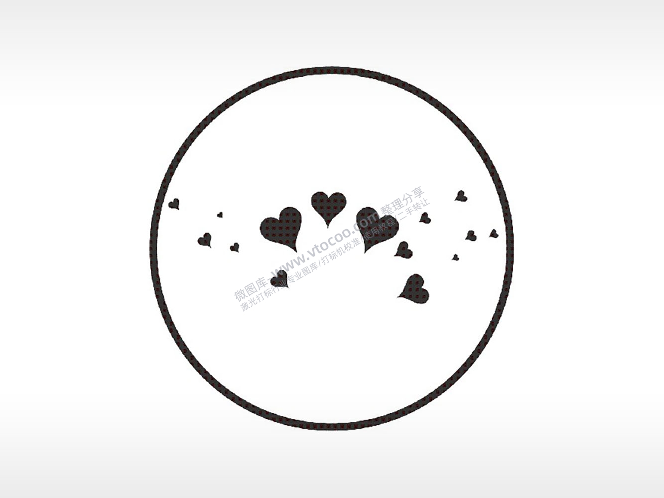 爱心漫天心游戏硬币PLT格式激光打标文件通用矢量图