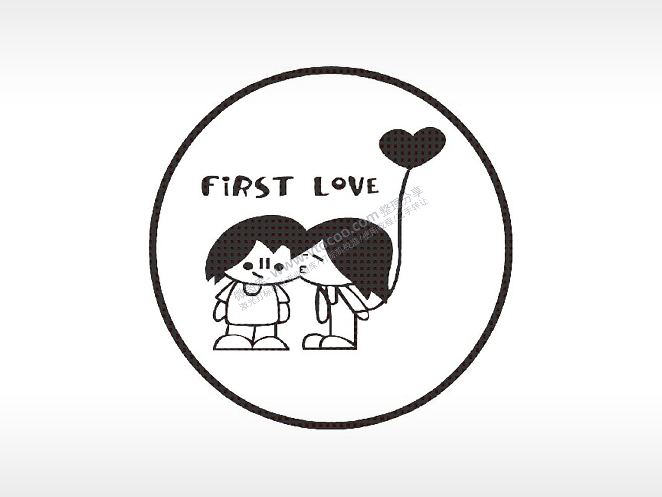FIRSTLOVE亲亲游戏硬币PLT格式激光打标文件通用矢量图