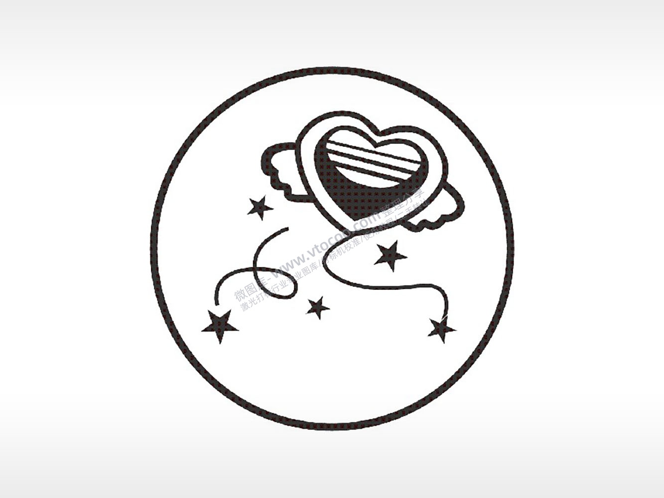 爱心天使星星游戏硬币PLT格式激光打标文件通用矢量图