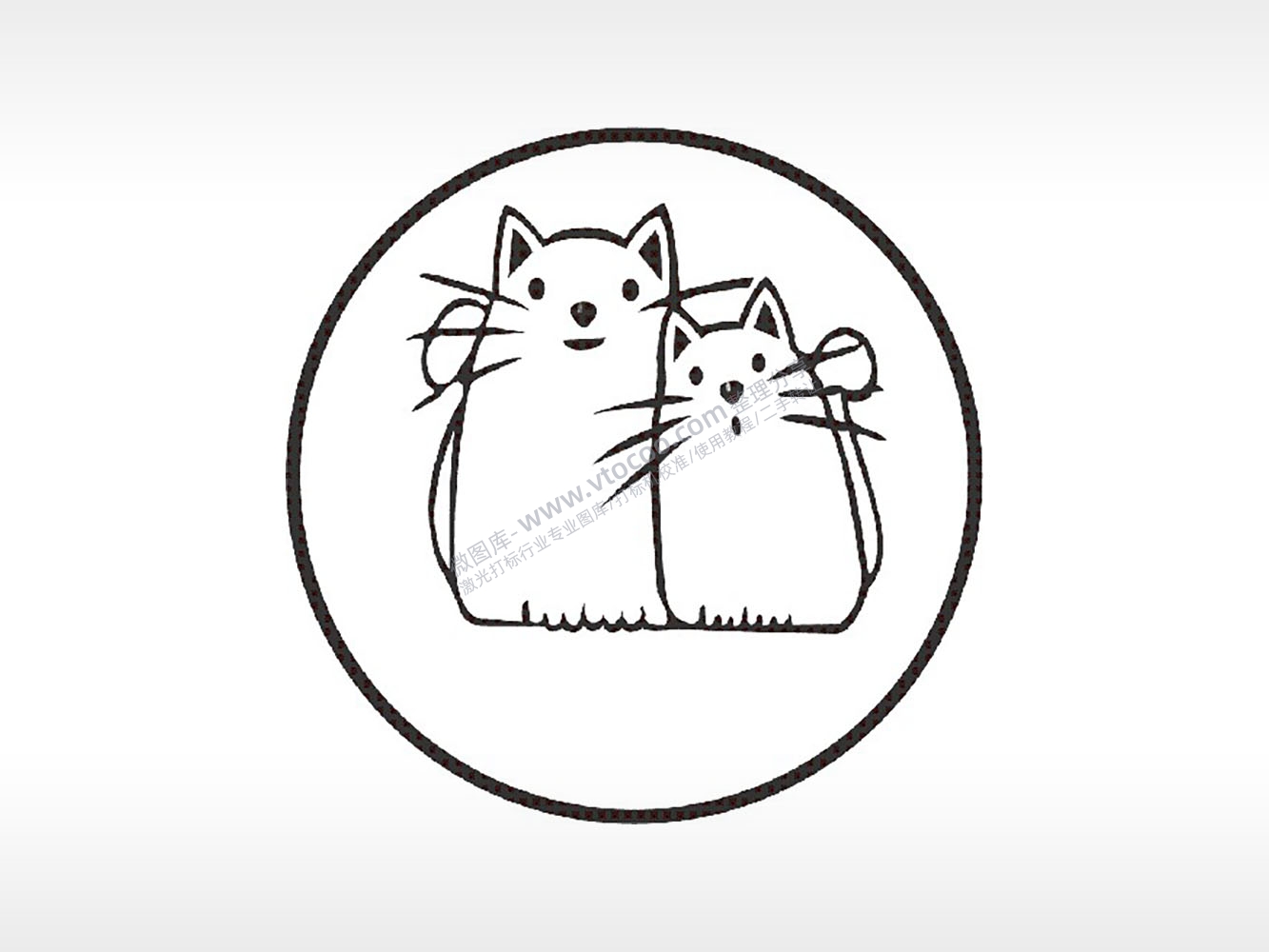 猫咪游戏硬币PLT格式激光打标文件通用矢量图