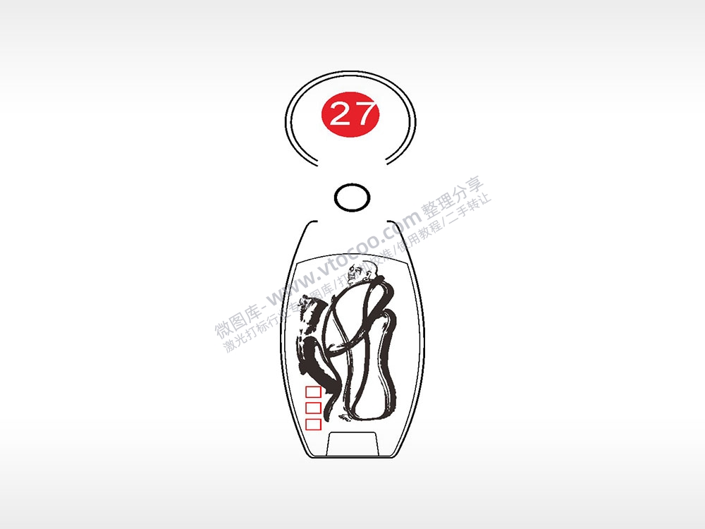 佛字佛祖点烟器钥匙扣AI8.0格式激光打标文件通用矢量图