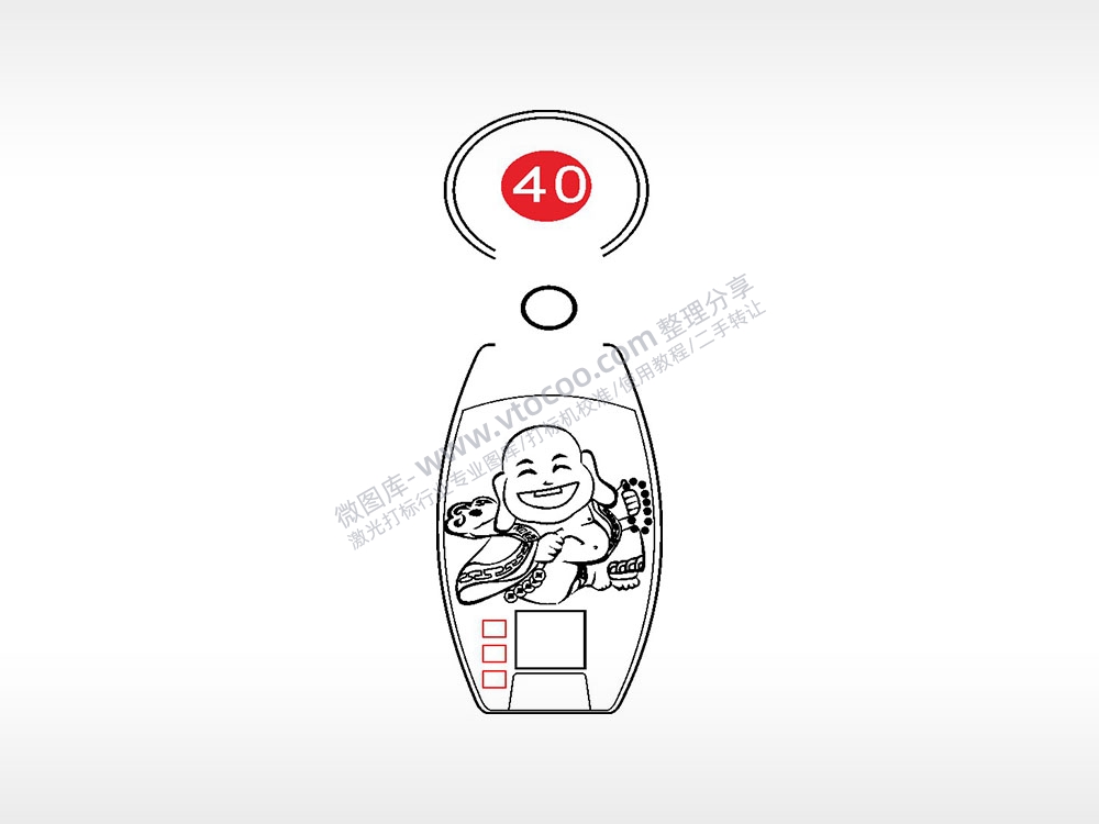 弥勒佛如意佛珠点烟器钥匙扣AI8.0格式激光打标文件通用矢量图