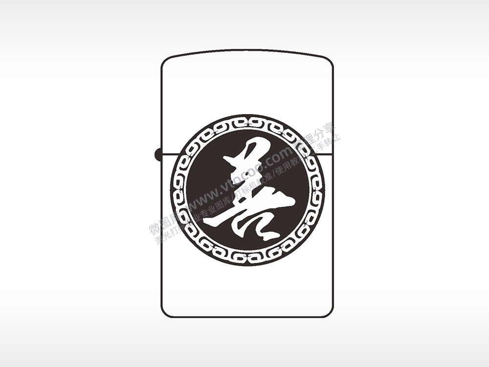 善紧箍咒边框煤油打火机AI8.0格式激光打标文件通用矢量图