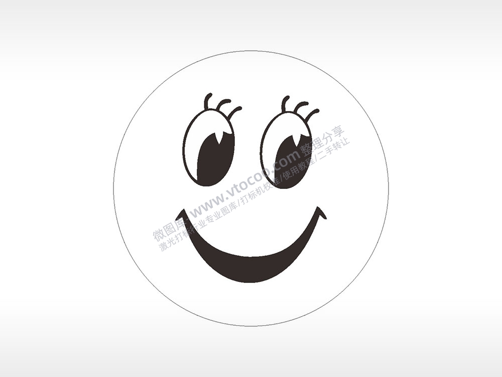 女生微笑表情符号笑脸22种AI8.0格式激光打标文件通用矢量图