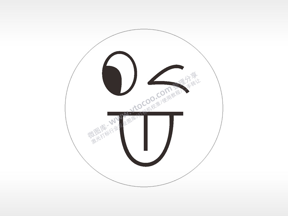 调皮吐舌头表情符号笑脸22种AI8.0格式激光打标文件通用矢量图