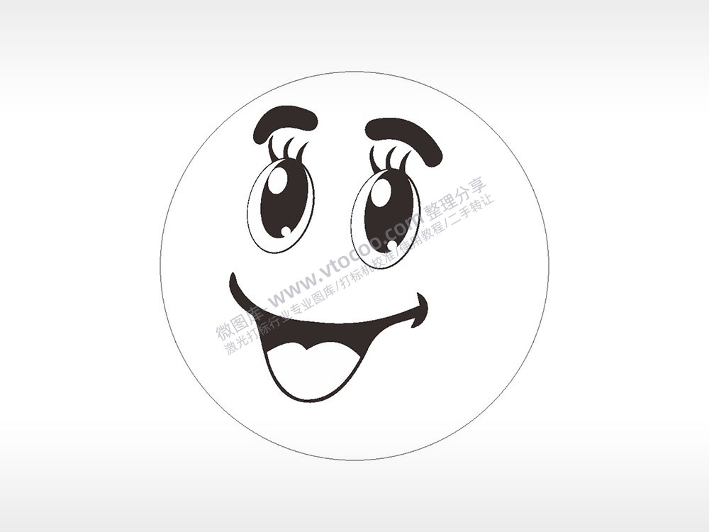 笑脸简笔画表情符号笑脸22种AI8.0格式激光打标文件通用矢量图