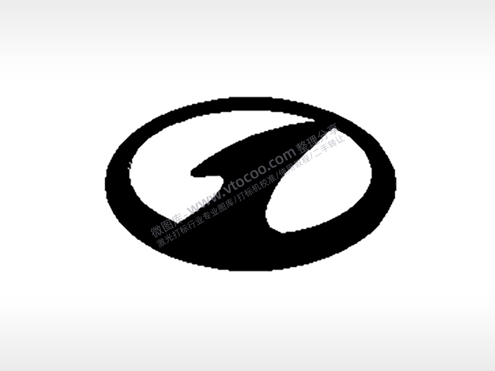 红旗汽车车标雕刻挂坠项链PLT格式激光打标文件通用矢量图