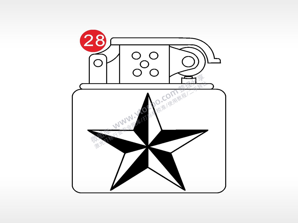 五角星老九门打火机AI8.0格式激光打标文件通用矢量图