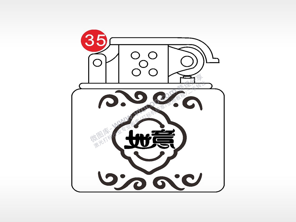 吉祥如意老九门打火机AI8.0格式激光打标文件通用矢量图