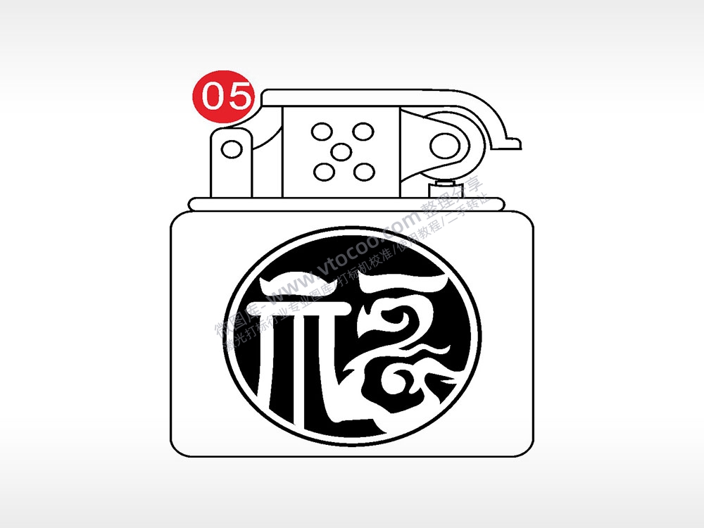 福浮云如意老九门打火机AI8.0格式激光打标文件通用矢量图